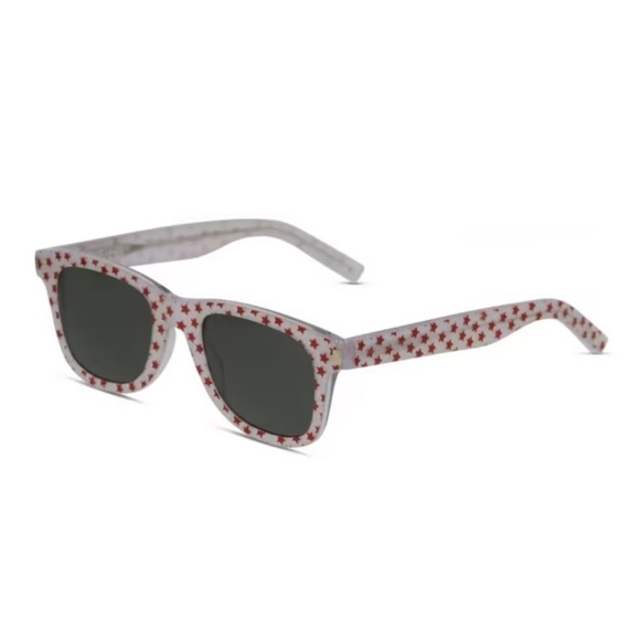Saint Laurent Square SL 51 Star Prints White Red Unisex Sunglasses - Picture 4 of 9